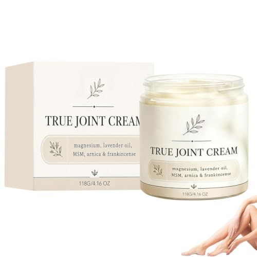 Organics True Joint Cream Topical Body Cream with Magnesium MSM Lavender Oil Arnica & Frankincense Moisturizing Massage Cream 4 oz