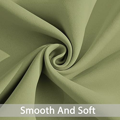 Yakamok 84 Inch Length Blackout Curtains for Bedroom, Light Blocking Drapes Room Darkening Thermal Insulated Solid Grommet Panels for Living Room, (70Wx84L, Sage Green, 2 Panels)