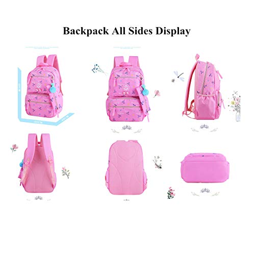 Vidoscla 3Pcs Heart Printing Backpack Sets Bowknot Primary Schoolbag Travel Daypack Shoulder Bag Girls Rucksack Knapsack #TOP1