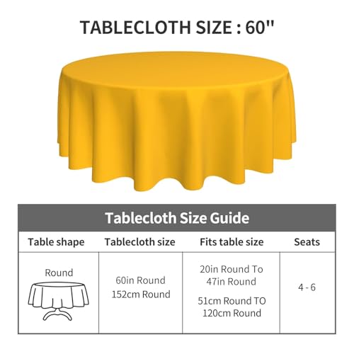 Nappes de table rondes polyester de qualité supérieure textile durable ambré - 3