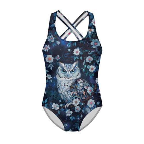 Image of Girls One Piece Cat Swimsuits Quick Dry Cartoon Beach Bathing Suit Crossback Swimwear for Kids 5-14 Years