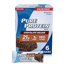 Pure Protein Bars, High Protein, Nutritious Snacks to Support Energy, Low Sugar, Gluten Free, Chocolate Deluxe, 1.76oz, 6 Count Pack of 3