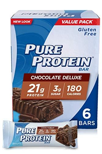 Pure Protein Bars, High Protein, Nutritious Snacks to Support Energy, Low Sugar, Gluten Free, Chocolate Deluxe, 1.76oz, 6 Count (Pack of 3)