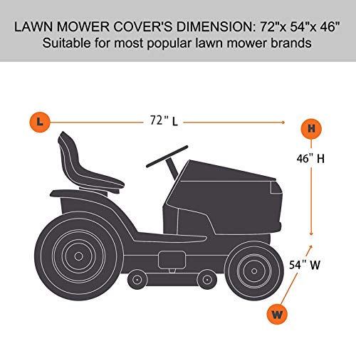 image for Femuar Lawn Mower Cover Waterproof Tractor Cover Fits Decks up to 54
