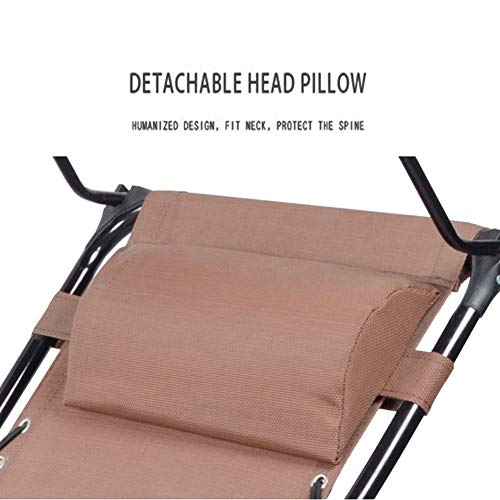 Chaise gravité zéro durable marron haut de gamme avec auvent - 6