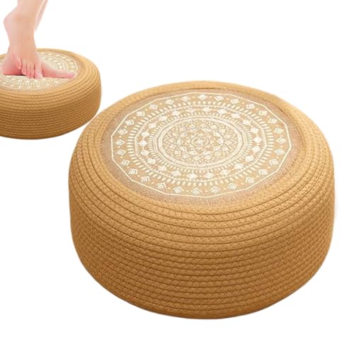 Cojín de suelo Tatami | Cojín de paja para asiento | Tapete de asiento tatami tejido a mano, estilo japonés, de yoga zen para decoración del hogar