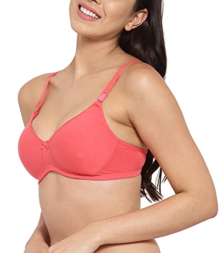 Image of Inner Sense Women's Soft Organic Cotton Bamboo Bra for Women I Comfortable, Padded, Wire Free, Smooth Straps, High Coverage Everyday Tshirt Bra for Women |