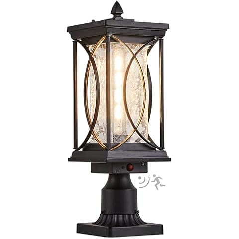Delicavy Outdoor Post Lantern with Crackle Glass thumbnail