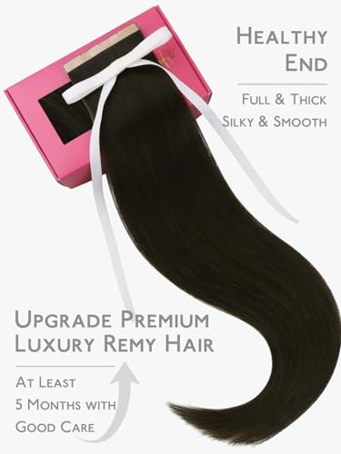 Image of WENNALIFE 3.15 inch Wide Tape in Hair Extensions Human Hair, Tape in Weft