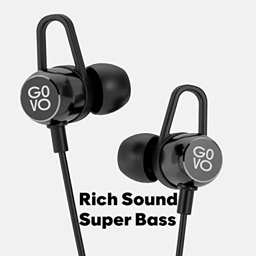 Image of GOVO GOKIXX 421 Bluetooth Wireless Neckband in Ear Earphone with Mic, 10H Long Battery, 10mm Drivers, Magnetic Earbuds, Integrated Controls & Lightweight Design (Platinum Black)