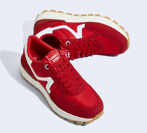 Image of LUCKY STEP Women's Retro Fashion Casual Sneakers | Platform Classic Trendy Trainning Anti-Slip Tennis Travel Walking Shoes