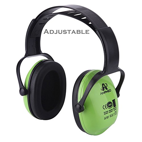 Amplim Hearing Protection Earmuff for Toddlers Kids Teens Adults - American ANSI, European CE, and Australian Standards Certified - Green - Thumbnail 3
