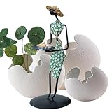 Matériau durable : fabriqué en superbe matériau artistique en acier, ce bougeoir pour femme n'est pas facile à rouiller et conserve sa brillance pendant longtemps, assurant durabilité et élégance.