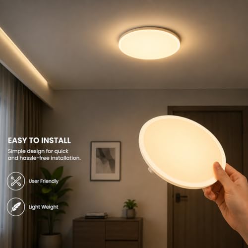 Image of Instapower Polycarbonate Recessed Ceiling Light Ultra Slim Round LED Downlight 2-Year Warranty
