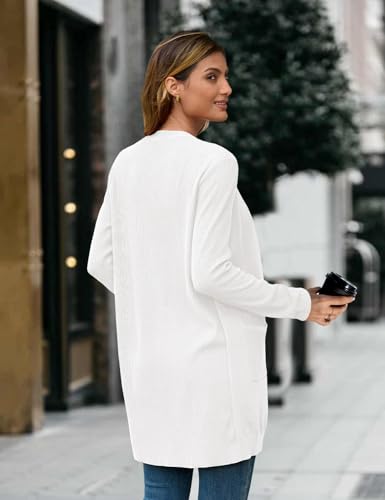 BB&KK Cardigan Sweaters for Women Knit Ribbed Long Sleeve Open Front Casual Winter Lightweight Cardigans with Pockets4