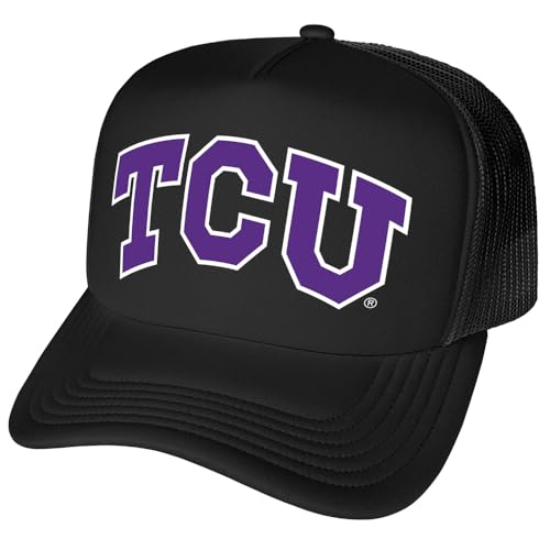 Campus Lab TCU Primary Logo Foam Snapback Trucker Hat - Unisex,Black