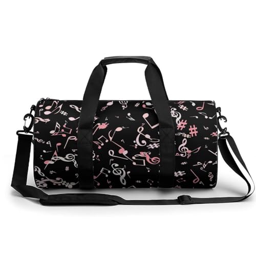 Sac week-end notes de musique roses idéal pour ranger toutes vos affaires de voyage