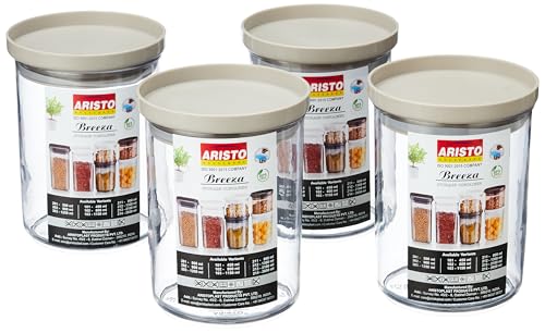 Image of Aristo 102 Airtight Breeza Round Container For Kitchen Storage, Plastic Boxes For Storage, Kitchen container 800ml - Color May Vary - set of 4