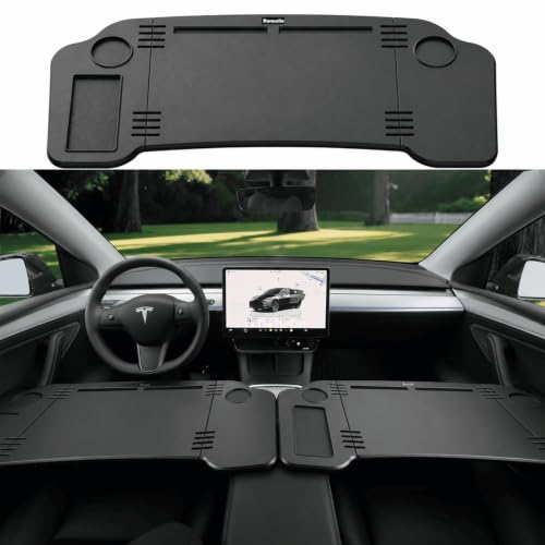 Ronsoile Car Desk for Tesla Model 3 Y Foldable Tesla Desk for Laptop Car Table Tray for Tesla Passenger Seat Tesla Table Travel Tray for Kids Food & Tablets Tesla Tray Long Trip Essentials