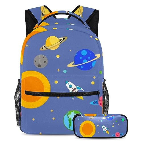 Sac à dos avec trousse à crayons multicolore pour enfant cartable adolescent et élève