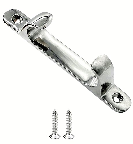 NRC&XRC 4/5/6inch Boat Cleat Line Straight Bow Chock Silver Marine Stainless Steel 316 Boat Dock Cleat Chock Accessories Straight Cable Guide,Free Fastener (6inch)