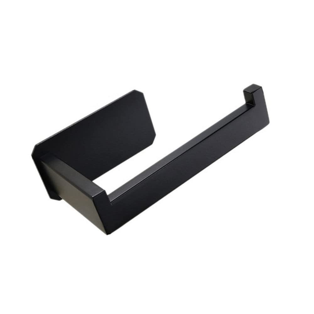 Toilettenpapierhalter aus Edelstahl selbstklebend in Toilettenpapierhalter Schwarzes Finish ohne Schraube,Schwarz