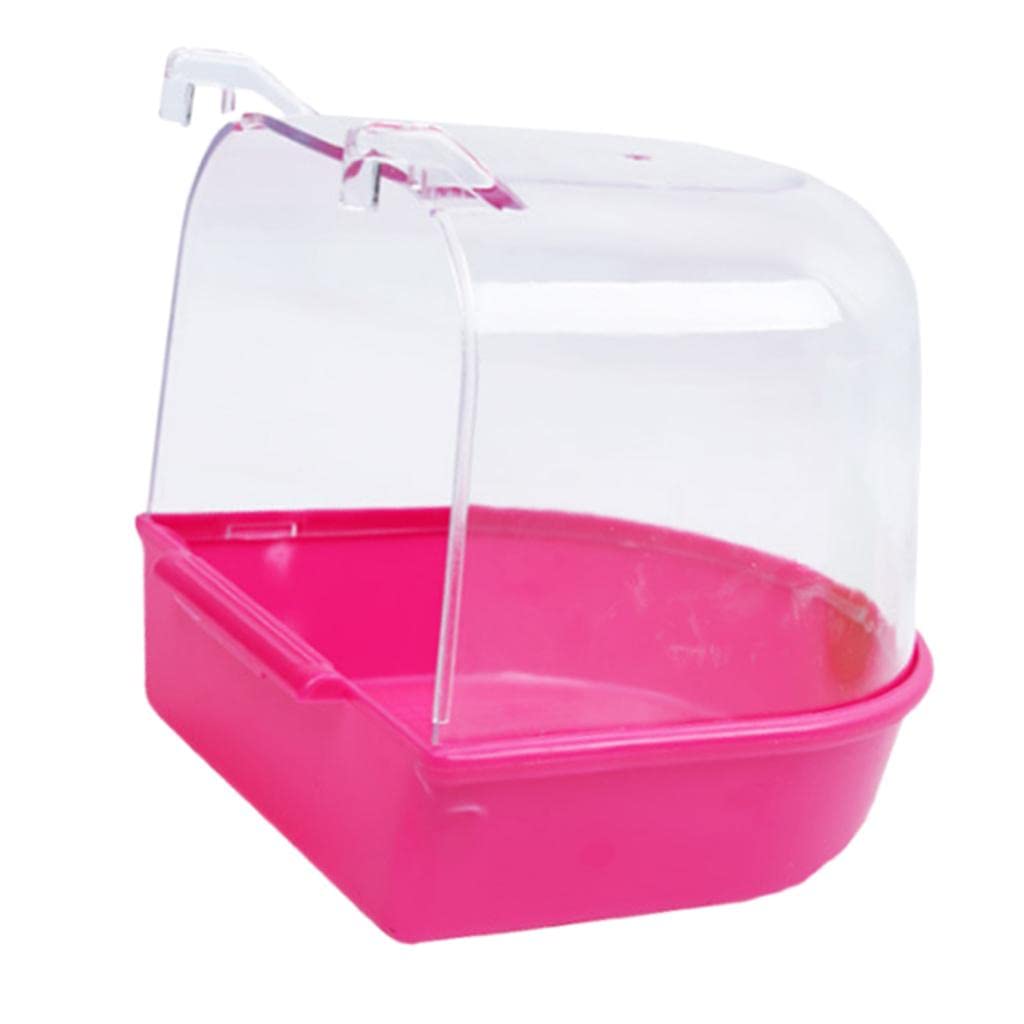 KK Vintage Pet Birds Cage Hanging Bathtub Birds Parrots Bathroom Cage Box Toy Pink-A