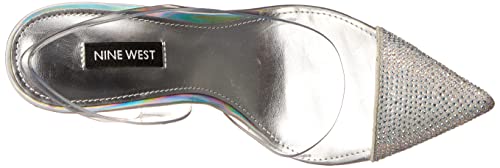 Nine West Women's Francin3 Pump, Clear/Silver, 11 #TOP4