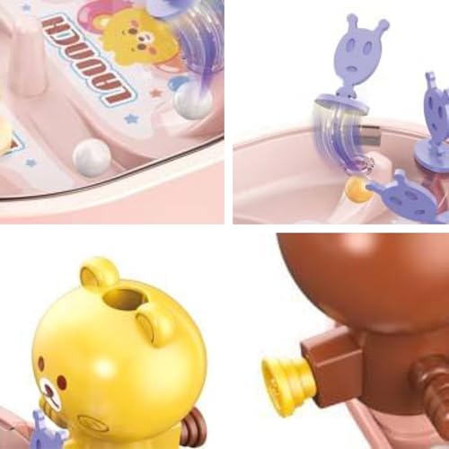 Image of Lefan Pinball Game for Kids 4 5 6 7 Years Pinball Game Kids Aged 3-7, Mini Pin Ball Board Game for 2 Players Educational Space-Themed Toy Birthday Gift for Boys Girls Family Game (Pink)