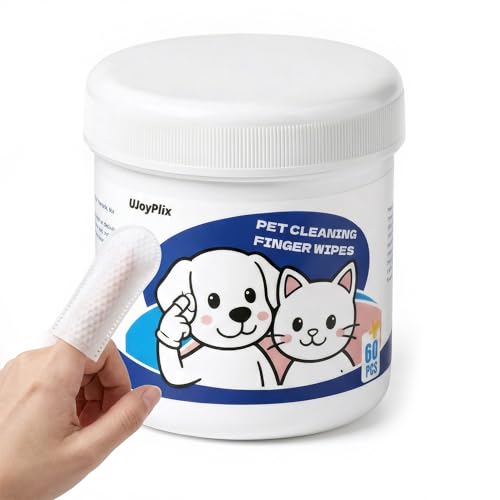 Vet-Recommended-Dog-Cat-Finger-Wipes-Coconut-Scent-60-Count-Gentle-Dental-Wipes-Freshen-Breath-Remove-Plaque-Tartar-Clean-Tear-Stains-Ears-Replace-Toothbrush-Paste-for-Timid-Shy-Pets Vet-Recommended Dog & Cat Finger Wipes, Coconut Scent 60 Count, Gentle Dental Wipes Freshen Breath, Remove Plaque & Tartar, Clean Tear Stains & Ears, Replace Toothbrush & Paste for Timid Shy Pets - Image 1