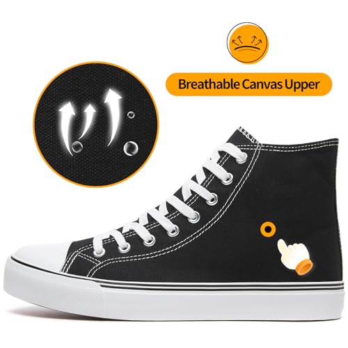 ZGR Men's High Top Canvas Sneakers Lace Up Classic Casual Walking Shoes2