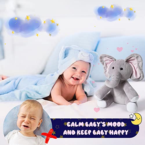 NUKied Baby Sleep Soother, Portable Soothing Sound Machine, White Noise Machine & Night Light Projector with Lullabies and Sounds, Plush Elephant Toy with Music for Boys Girls Toddlers Newborns - Image 4