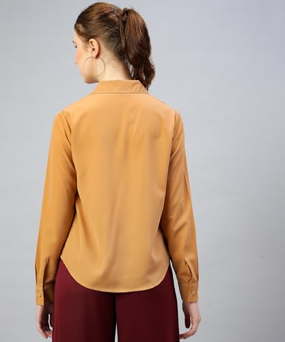 Image of Women's Regular Fit Cotton Blend Shirts with Wingtip Collar