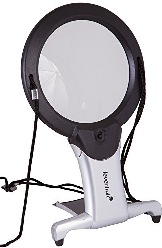 Levenhuk Zeno Vizor N2 Neck Magnifier with LED Light, Comes with Strap and Desktop