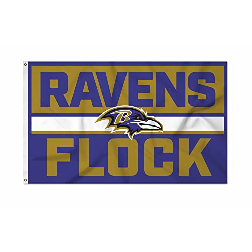Rico Industries NFL Football Baltimore Ravens Bold 3 x 5 Banner Flag Single Sided - Indoor or Outdoor - Home Dcor