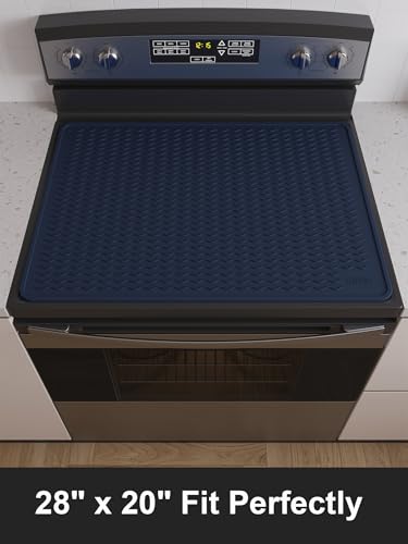 Stove Top Covers for Electric Stove, Food Grade Heavy Duty Silicone Glass Stove Top Cover Protector, Induction Cooktop Protector, Heat Resistant Range Ceramic Stove Top Covers Mat, Oven Cover