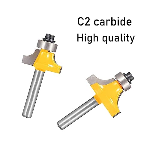 Totowood YJD-4 Roundover Router Bit Set，4Pcs Router Bit Set，1/4 Inch Shank，Radius In 1/8", 1/4", 3/16", 5/16"，Bearing Guide For Rounding Edge Bit thumb #2
