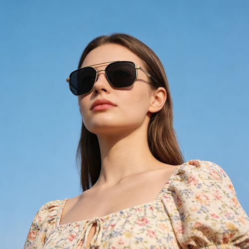 Image of Women Sunglasses Polarized UV400 Vintage for Driving HD Retro with Case | for beach fishing travel daily outdoor wear,Unisex,Classic Shades,blown,anti-glare lenses, scratch hard,lightweight frame