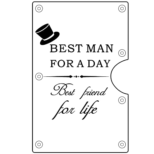 Awofer Personalized Best Man Wallet Gifts Set Custom Wallet For Best Man Aluminum Metal Wallet With Money Clip Engraved Groomsmen Gifts Elegant Card Holder On Wedding #TOP1