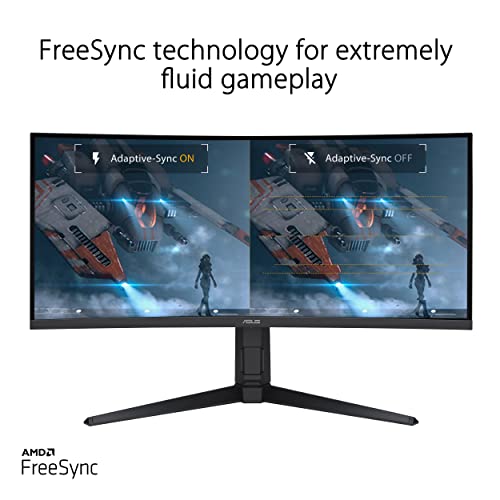 ASUS TUF Gaming VG34VQEL1A - 34 Zoll UWQHD Curved Monitor - 100 Hz, 1ms MPRT, FreeSync, HDR 10 - VA Panel, 21:9, 3440x1440, DisplayPort, HDMI, USB, ergonomisch, Schwarz – Bild 5