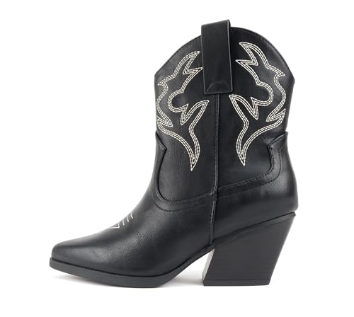 Image of Soda inchBLAZING inch ~ Women Western Bootie Pointe Toe with Low Heel (Wide Fit Available)