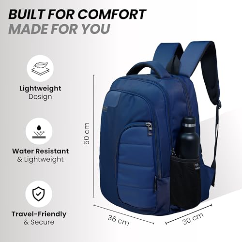 Image of Goldfinch 54L Casual Laptop Backpack | 15.6-inch Casual School College Bag Water Resistant Office Workpack with Front 1 Chain Pocket, 3 Compartments, 2 Bottle Holders for Daily Use Travel, Unisex