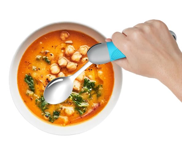 Weighted & Swivel Adaptive Utensils for Hand Tremors,Parkinson‘s - Comfort Grip Silverware Set, Eating Aids for Arthritis, Elderly & Weak Hands (Spoon & Fork) - Image 7