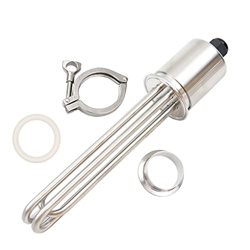 BDAYEK Piezas del Calentador de Agua Calentador de Agua de inmersión eléctrico SUS304 de 220 V, 4,5 kW y 2 con Triple Abrazadera (Color: Solo Calentador, tamaño: 220 V)(Heater Clamp Set)