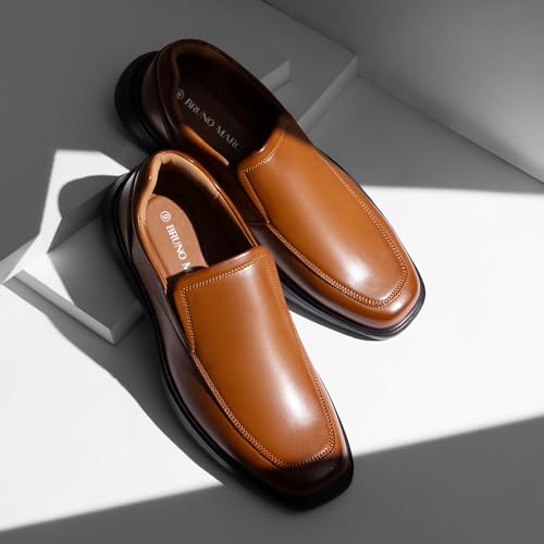Bruno Marc Bruno Marc Men's Dress Shoes Slip On Comfortable Loafers Business Casual Shoes,Size 8.5,Brown,SBLS2403M