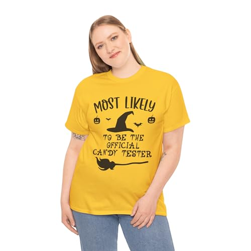 Most Likely to Halloween Group Matching Family T-Shirts, Funny Halloween Party Tees3