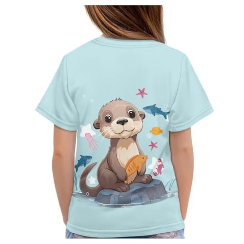 Image of JEOCODY Boys Girls Graphic Tees Funny 3D Printed Short Sleeve T-Shirts 3-16T