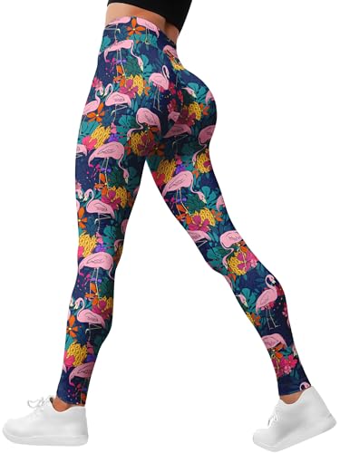 Leggings for Women Funny Printed Gym Womens Yoga Pants Floral Print Legging Abstract Flower Workout Running Pant3