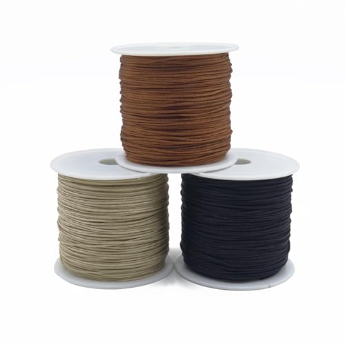 Multicolor Nylon String for Jewelry Making, 0.8mm - 3 Rolls, 150 Yards - Chinese Knotting Cord for Bracelets, Necklaces, Wind Chime, Blinds