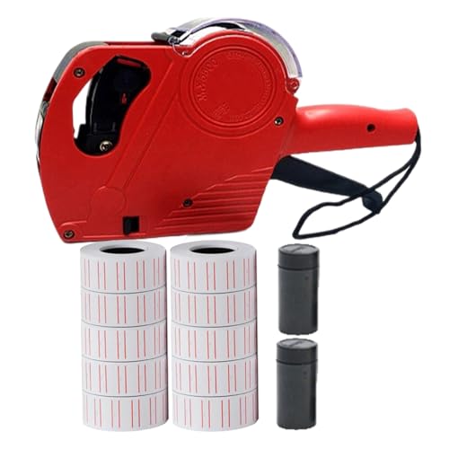 Imprimante d'étiquettes - Imprimante d'étiquettes portative - Imprimante d'étiquettes de prix - Kit de pistolets d'étiquetage MX-5500 à 8 chiffres avec encre et...